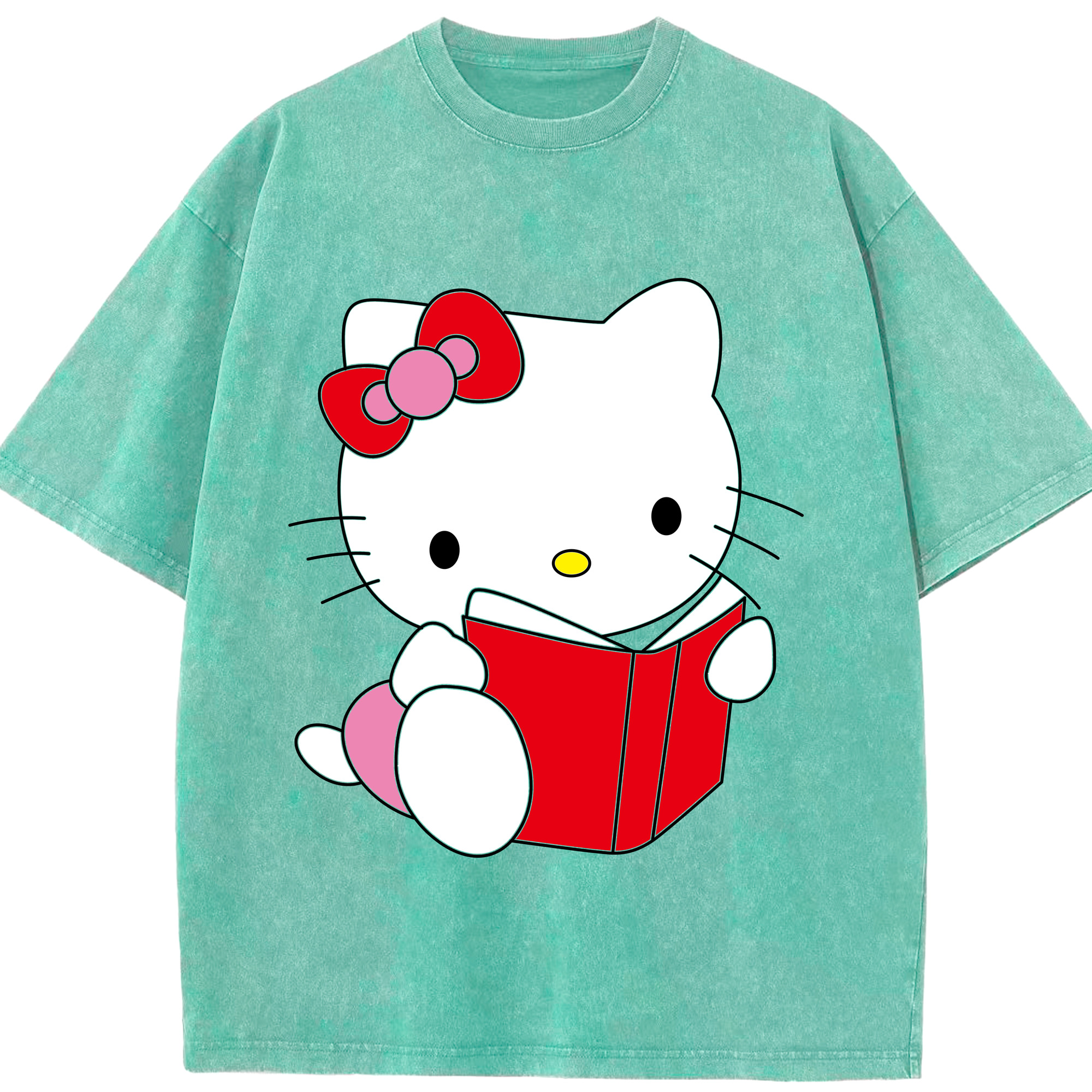 （画像用） Hello Kitty ハローキティ 綿100% ヴィンテージ風 半袖Tシャツ（フロントプリント）